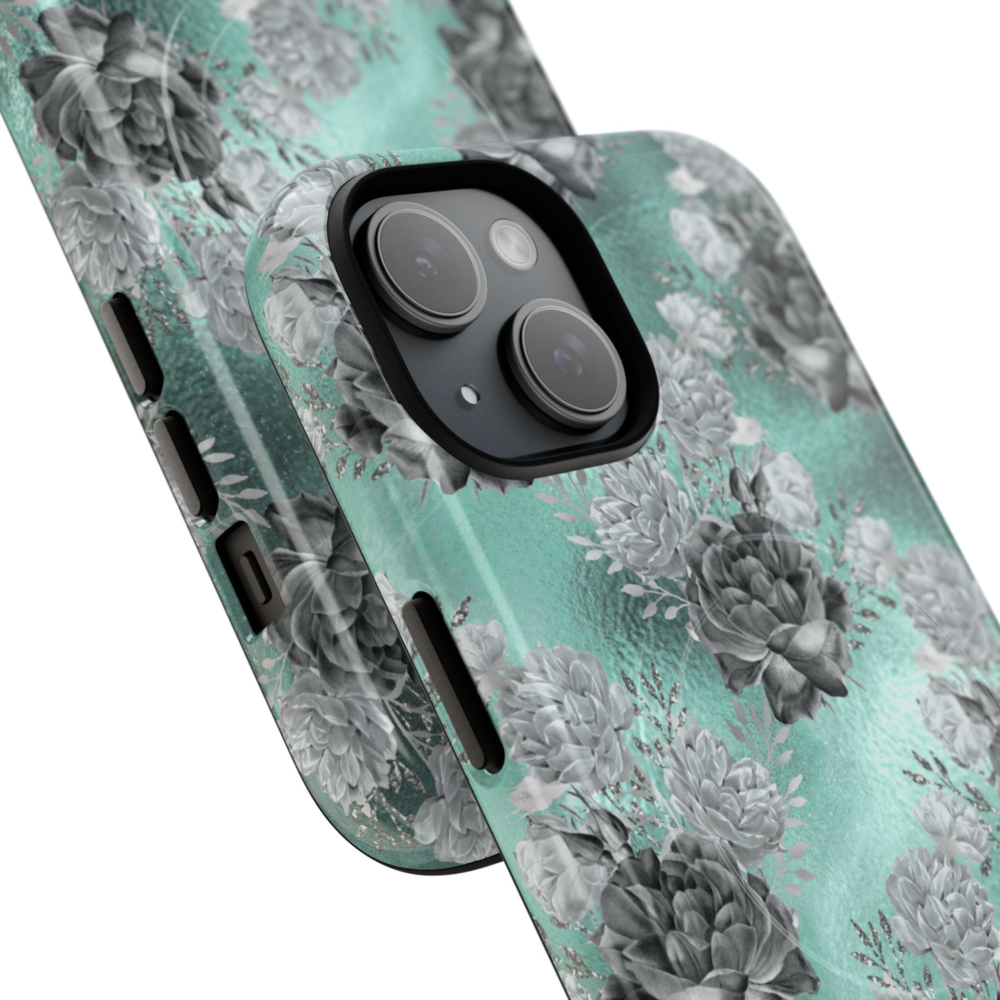 Frost Mint Floral · Tough+ Magsafe