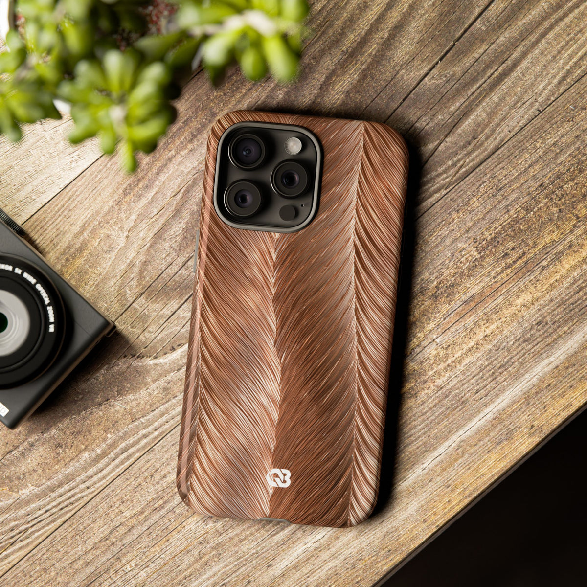 Rose Gold Weave · Tough Phone Case for iPhone · Brown