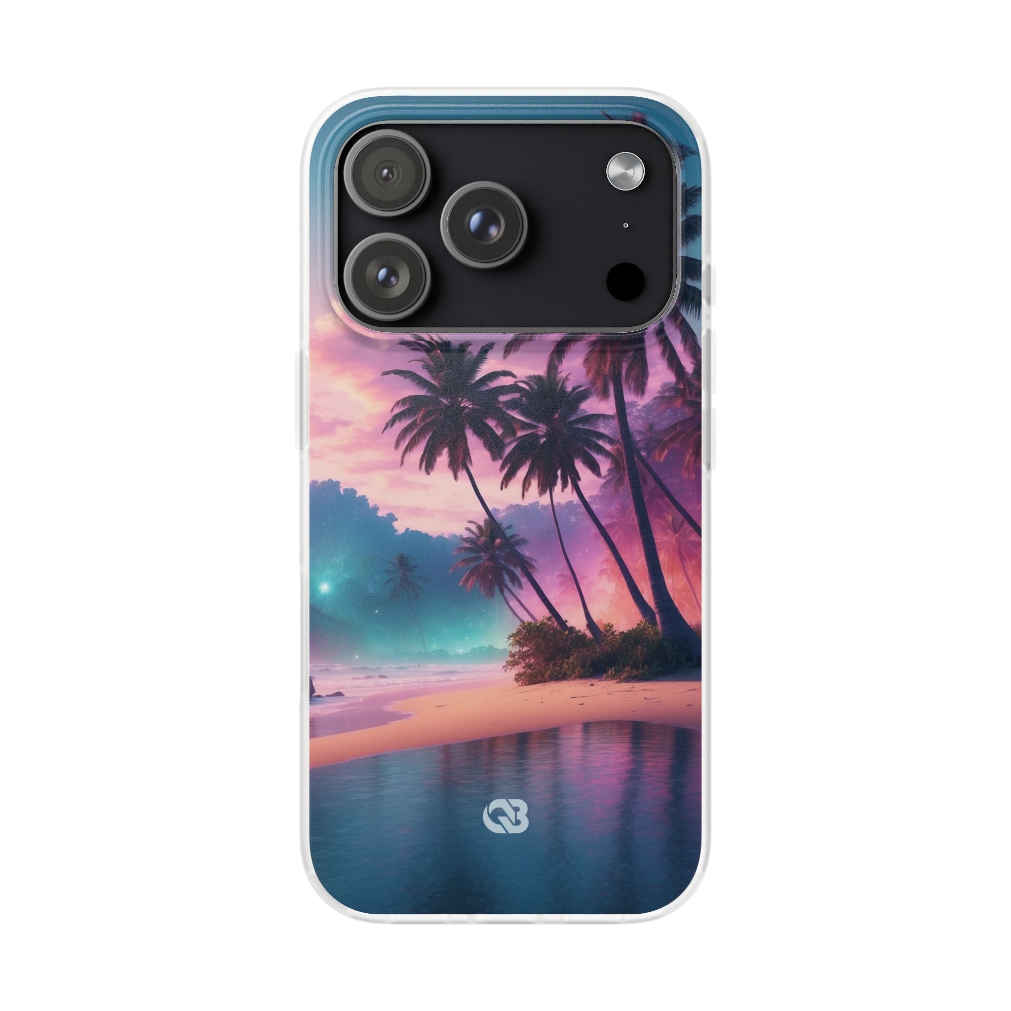 Neon Shore Palms · Soft Phone Case for iPhone