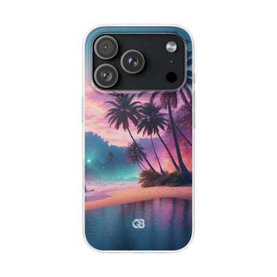 Neon Shore Palms · Soft Phone Case for iPhone