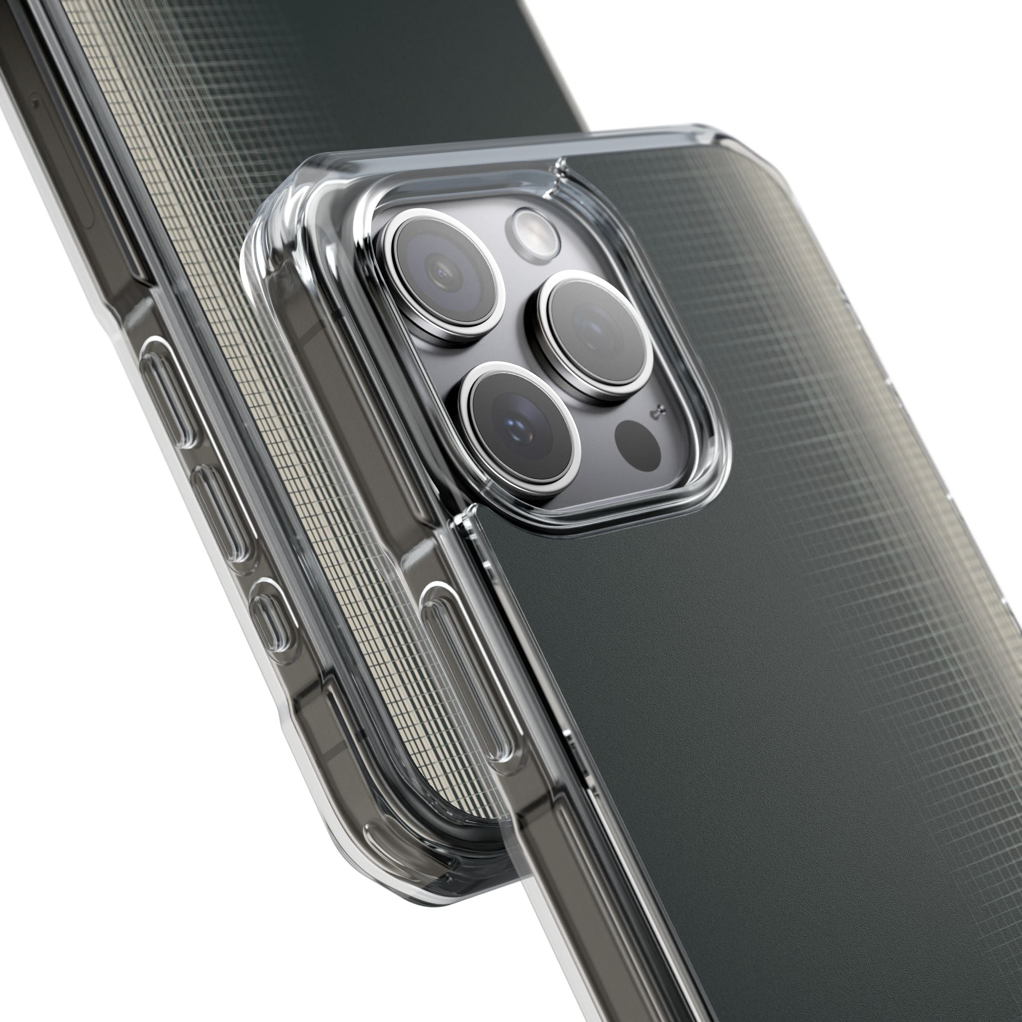 Grey Impact MagSafe Phone Case for iPhone - Charcoal Tech Grid