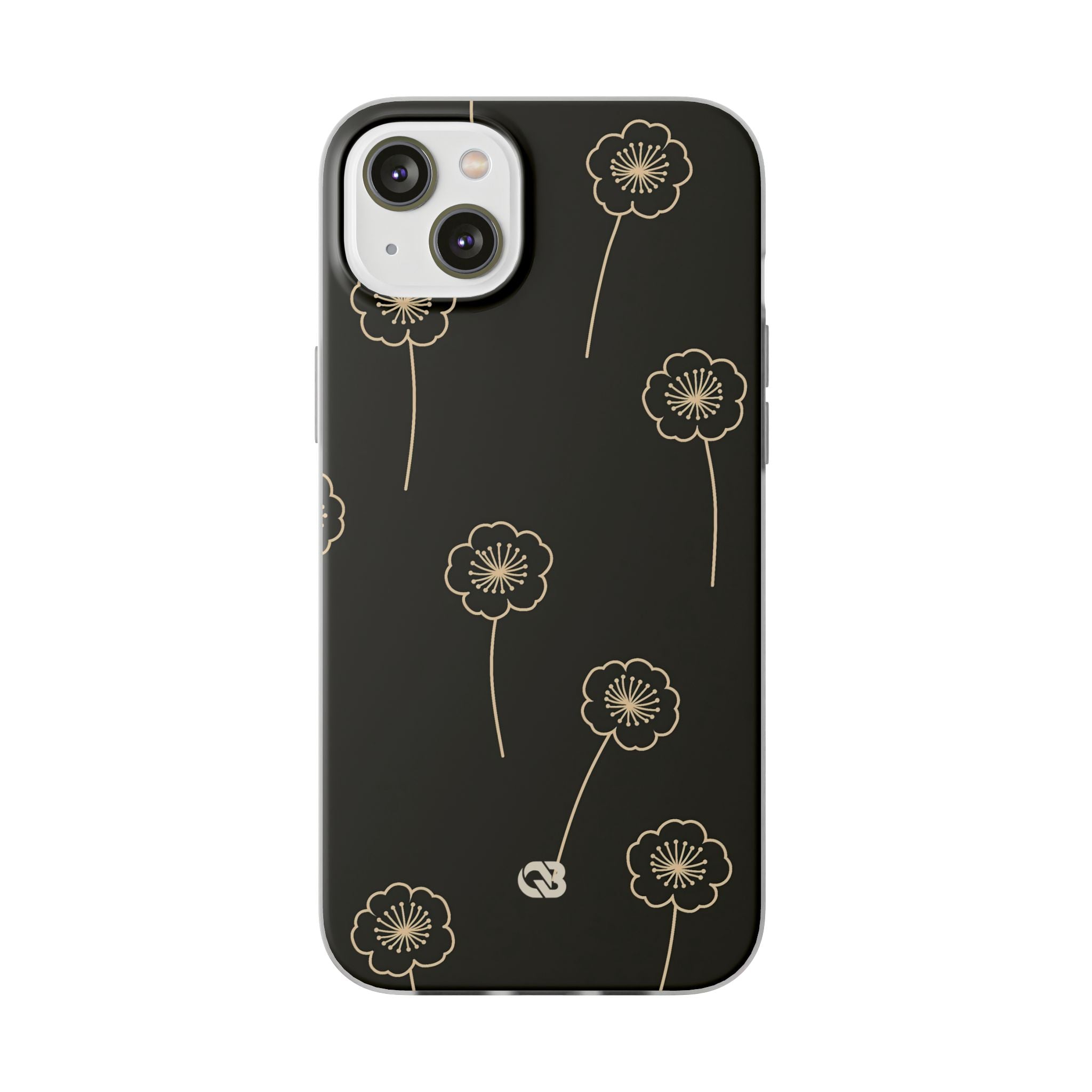 Black Lite Phone Case for iPhone - Obsidian Sand Petals