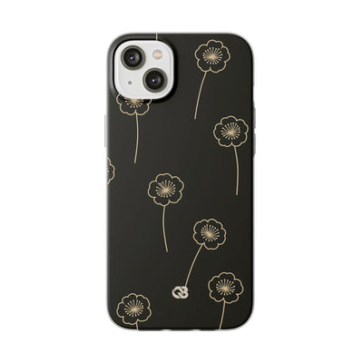Black Lite Phone Case for iPhone - Obsidian Sand Petals