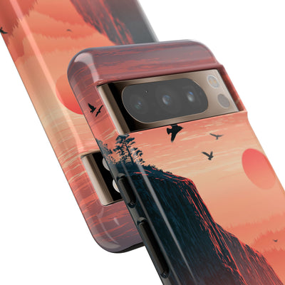 Orange Tough Phone Case for Google Pixel - Crimson Ridge Flight