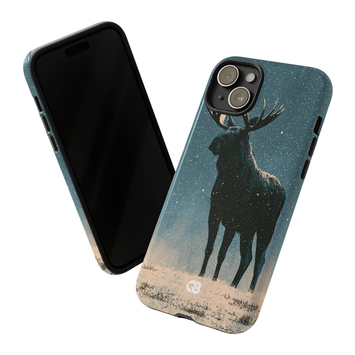 Nordic Boreal Moose · Tough Phone Case for iPhone · Blue