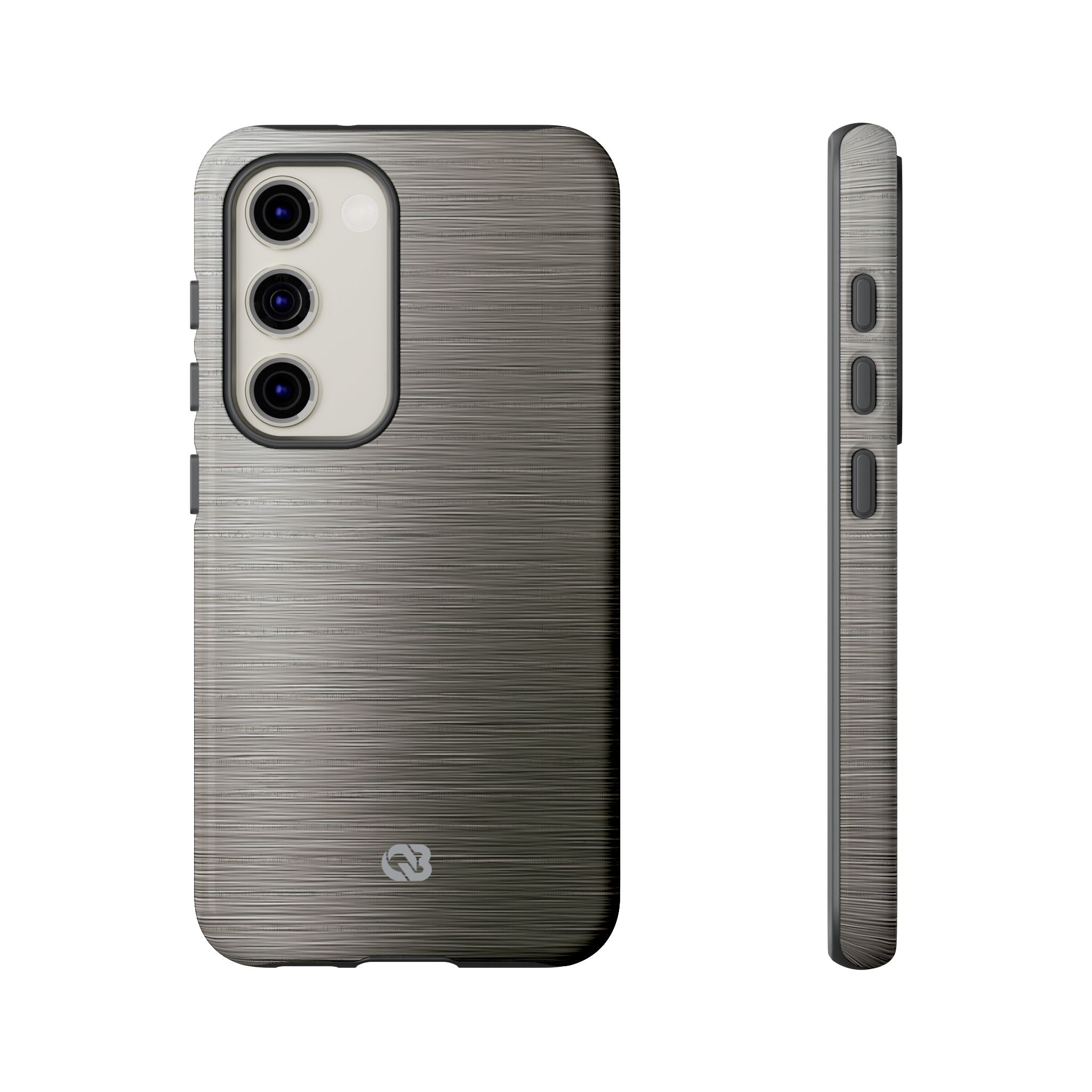 Grey Tough Phone Case for Samsung - Brushed Industrial Steel