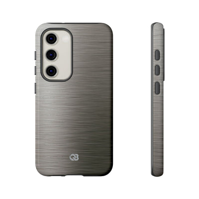 Grey Tough Phone Case for Samsung - Brushed Industrial Steel