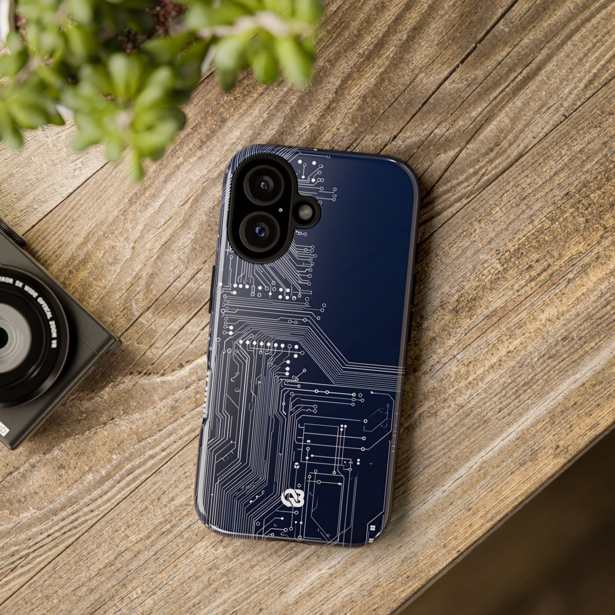 Blue Tough Phone Case for iPhone - Cobalt Data Stream
