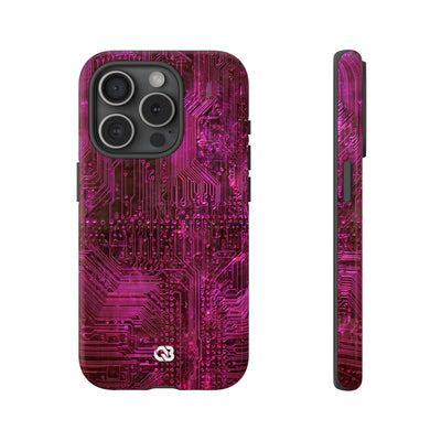 Magenta Circuit Trace · Tough Phone Case for iPhone · Pink