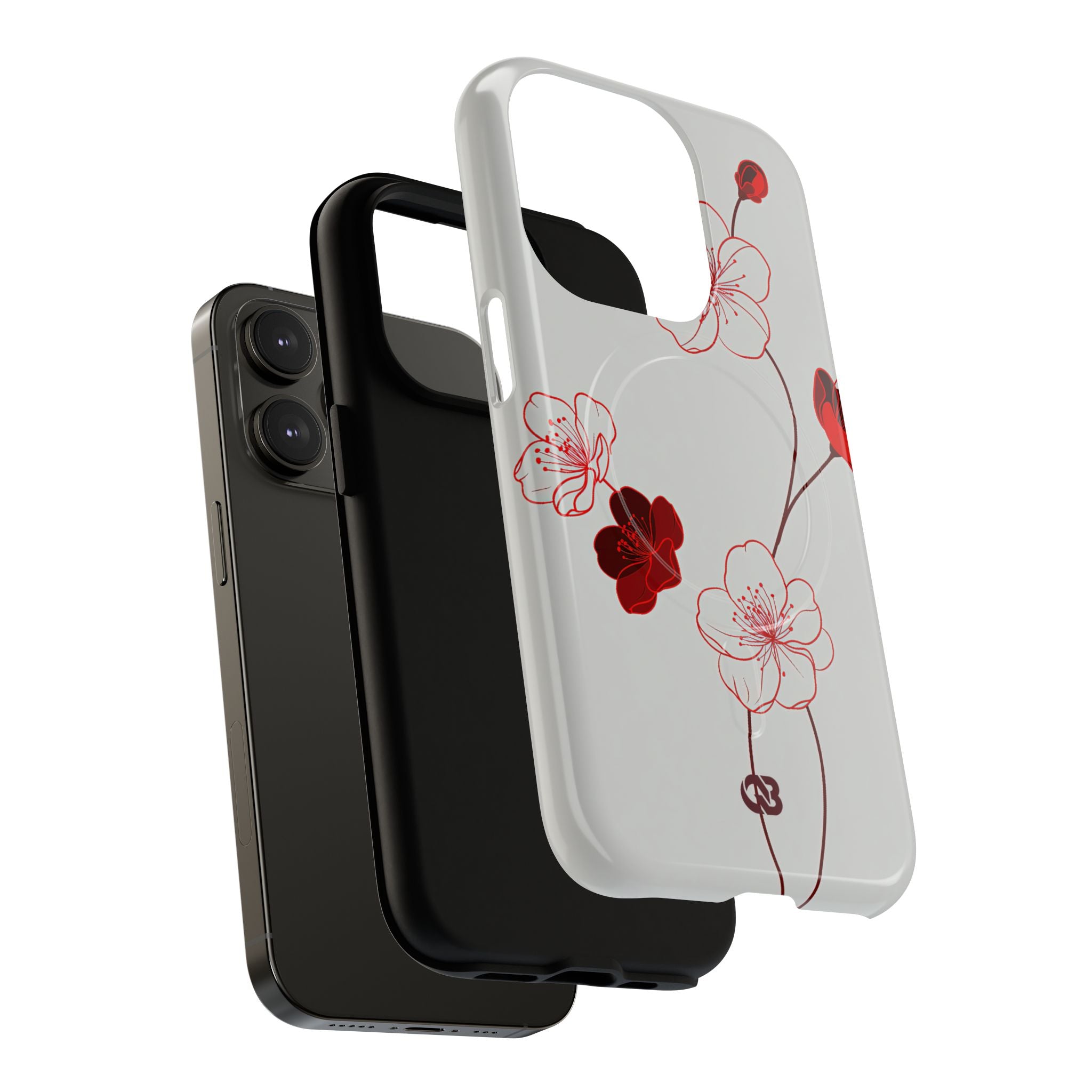 Red Tough 2.0 Magsafe Phone Case for iPhone - Kyoto Ember Bloom