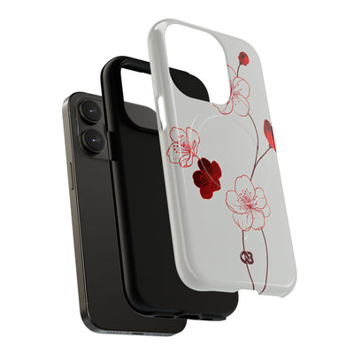 Red Tough 2.0 Magsafe Phone Case for iPhone - Kyoto Ember Bloom