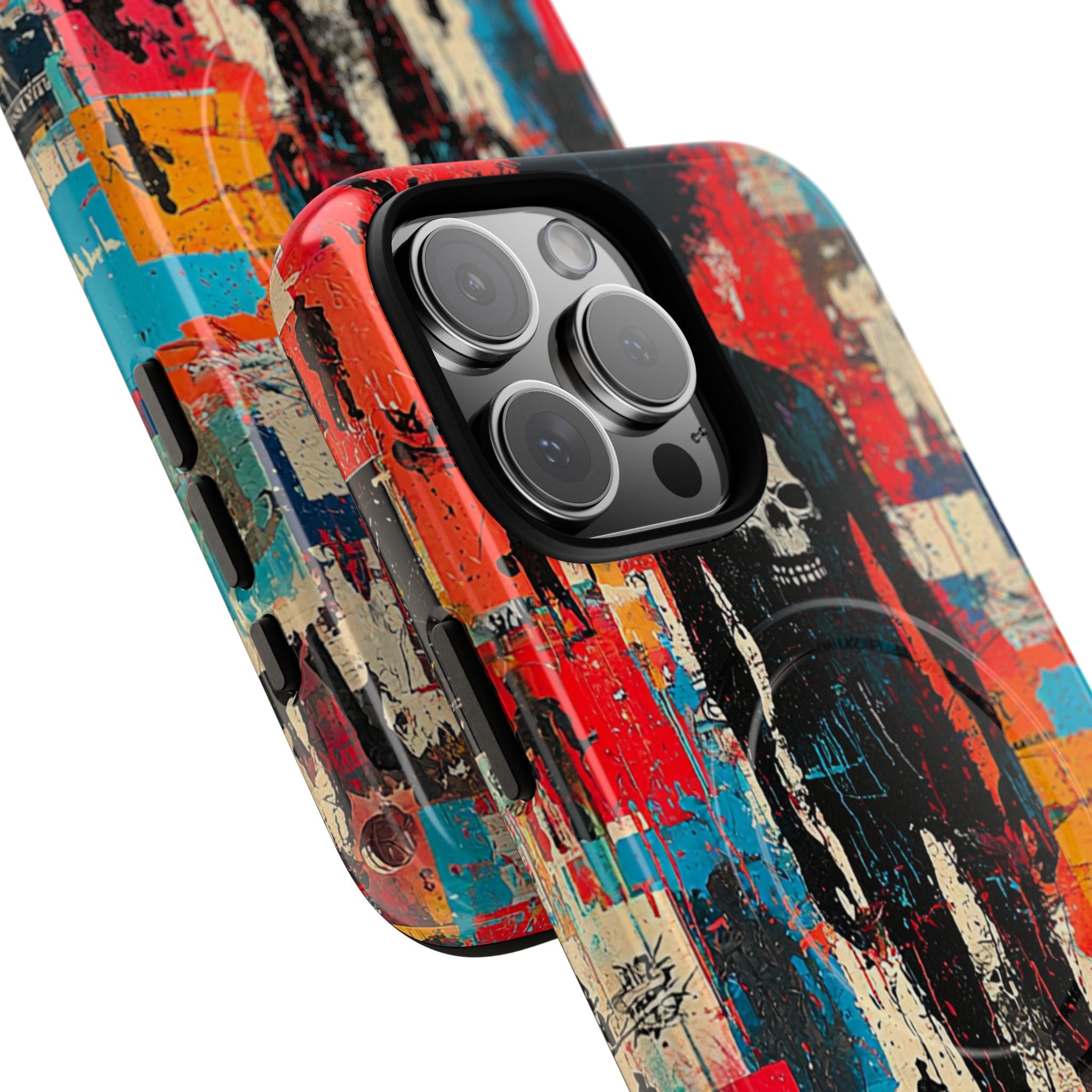 Spiky Skull Silhouette iPhone 16 Pro Max Case - Tough+