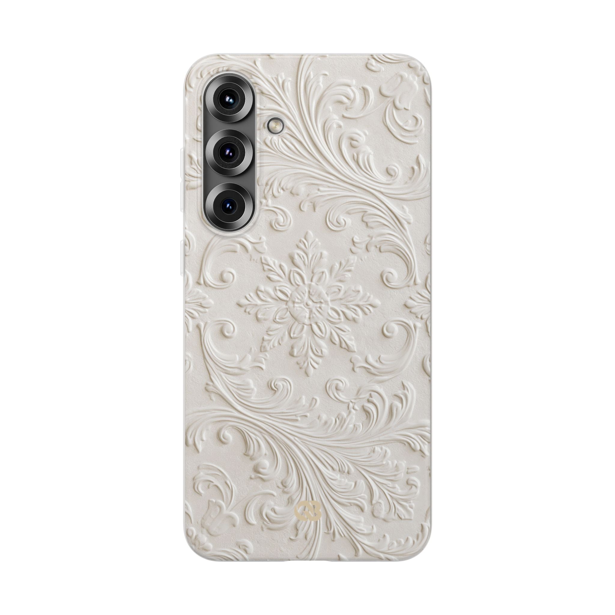 White Lite Phone Case for Samsung - Alabaster Floral Relief