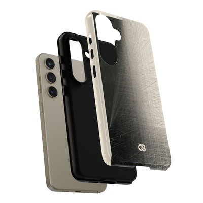 Beige Tough Phone Case for Samsung - Brutalist Graphite Grid