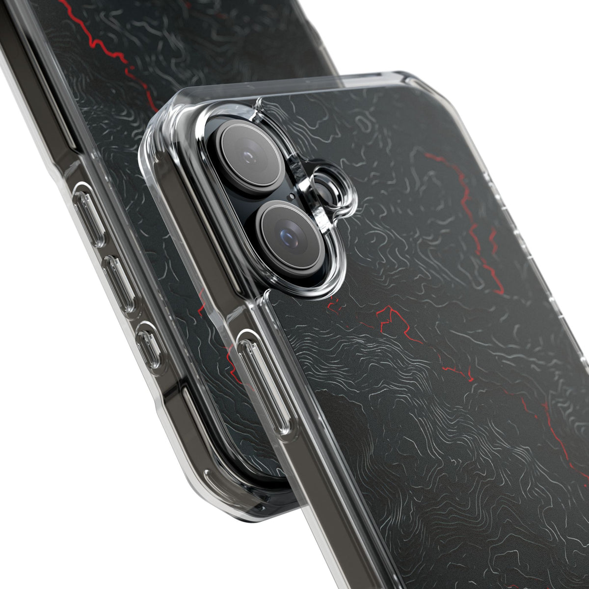 Crimson Rift · Clear Impact Magnetic Phone Case for iPhone ·  Black