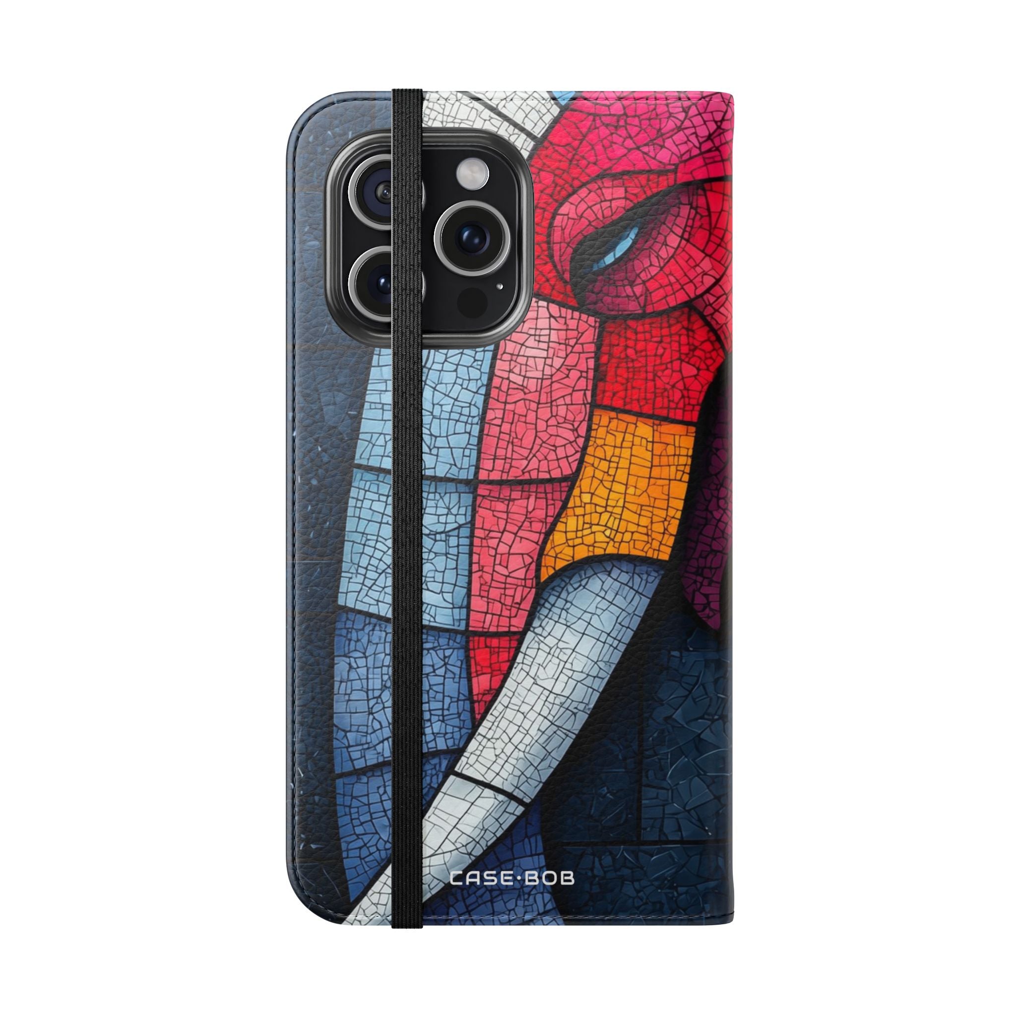 Blue Mosaic Elephant - iPhone 15 Pro Max Case - Wallet