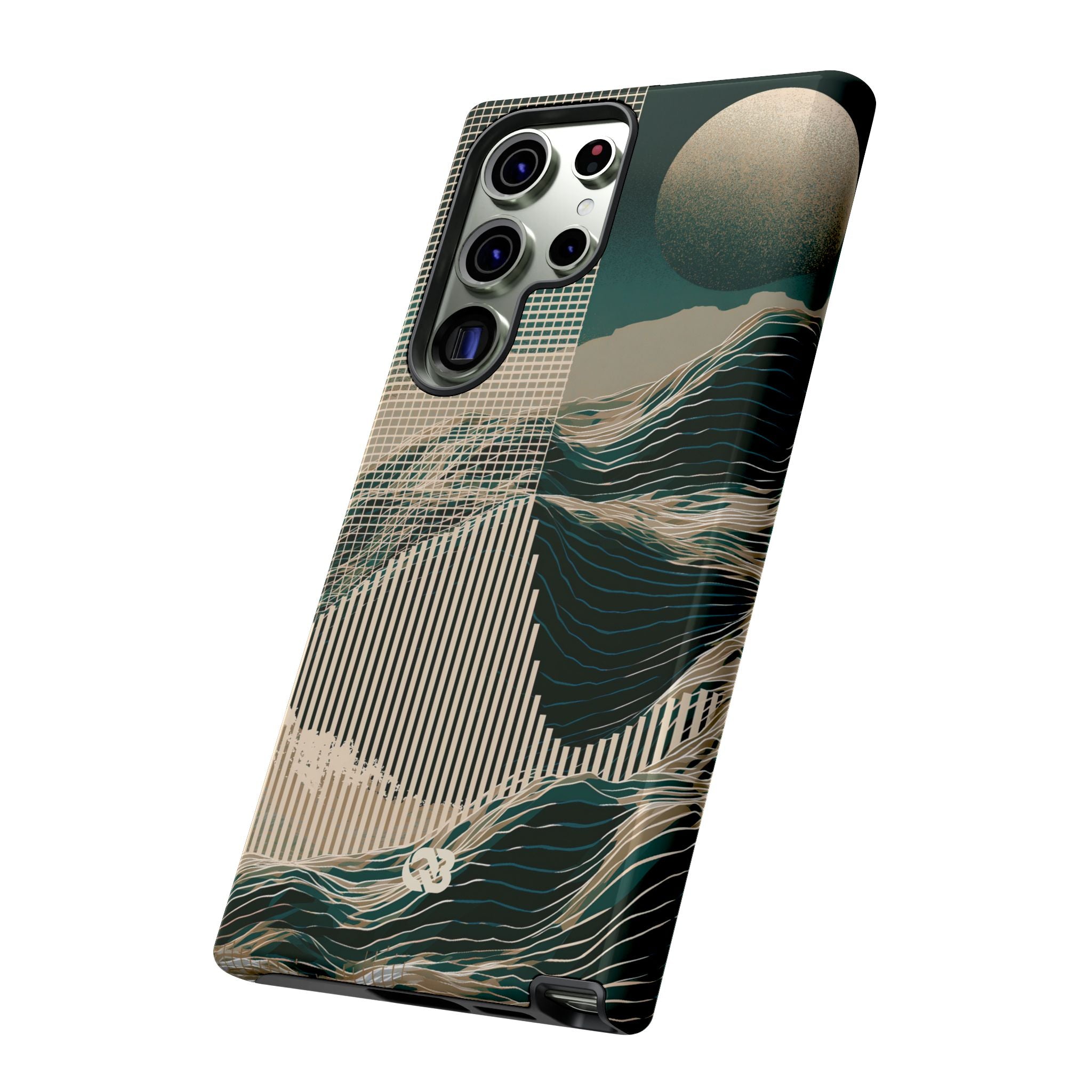 Green Tough Phone Case for Samsung - Lunar Moss Topography