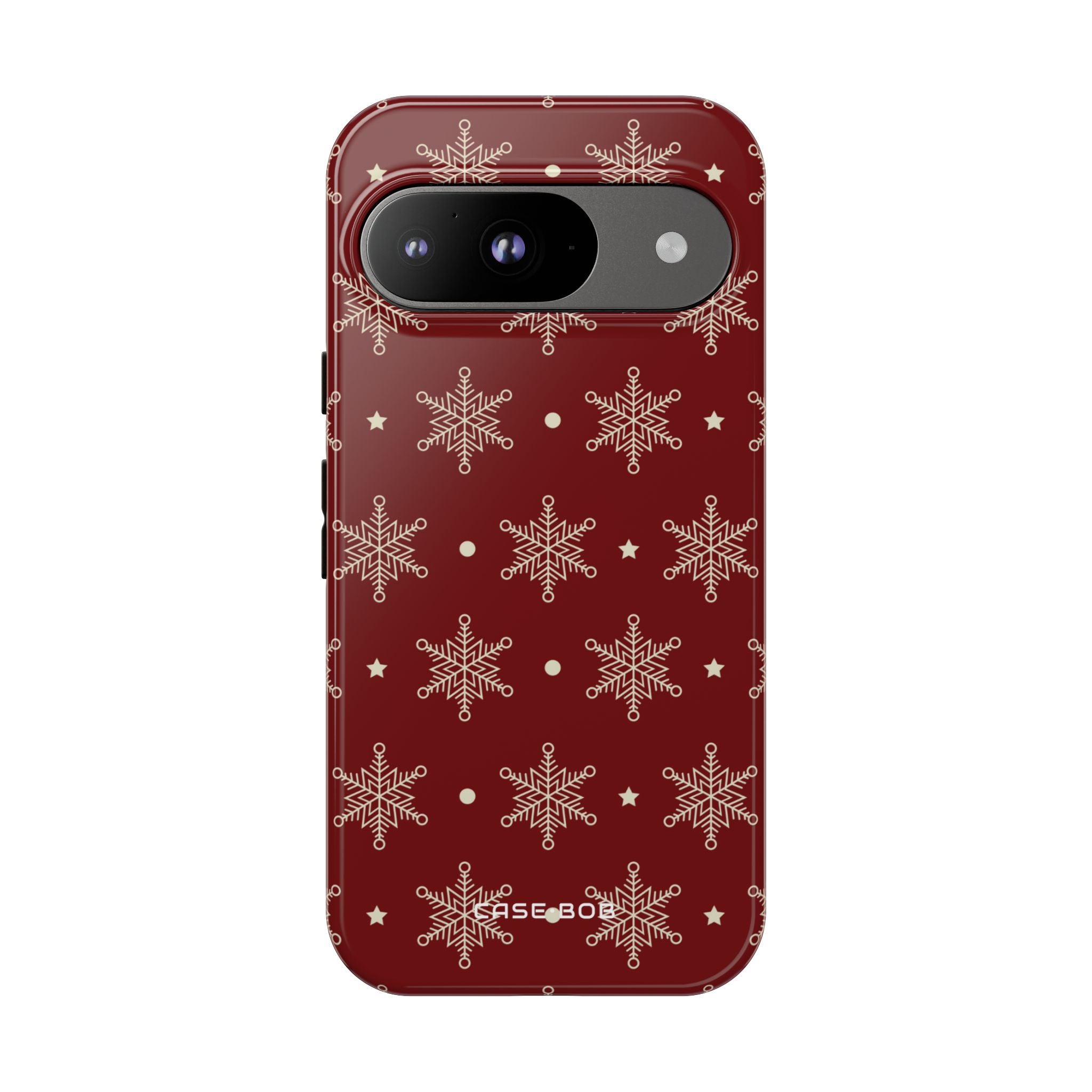 Creme Schneeflocke Karmesin Google Pixel 9 Case - Tough