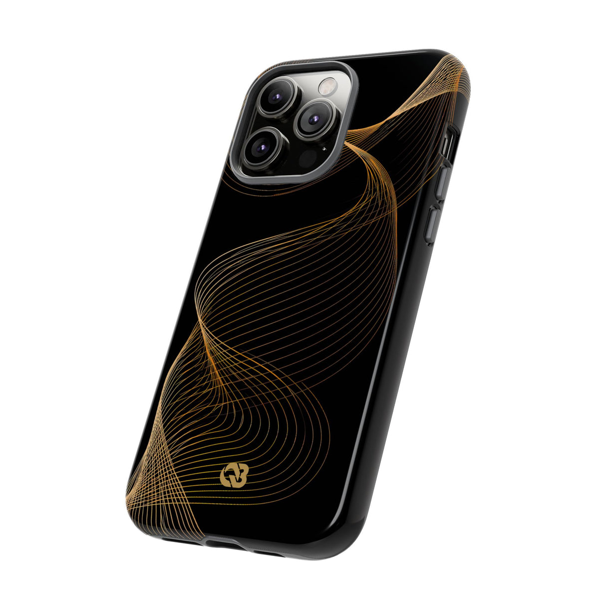 Golden Contour Flow · Tough Phone Case for iPhone · Black