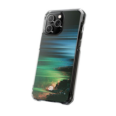 Digital Shoreline Drift · Clear Impact Magnetic Phone Case for iPhone ·  Teal