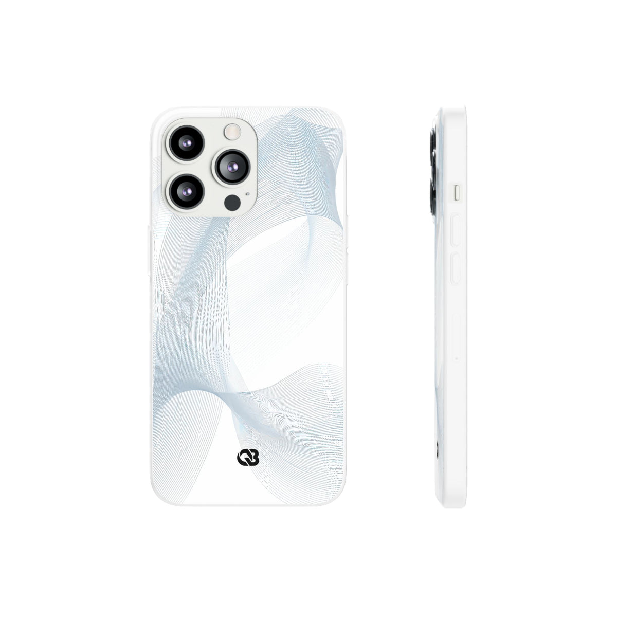 Glacial Contour Waves · Lite Phone Case for iPhone ·  White