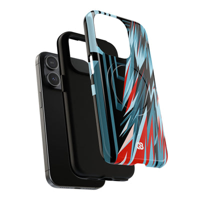 Blue Tough 2.0 Magsafe Phone Case for iPhone - Glitch Peak Cyan