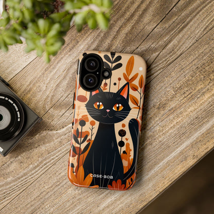Black Cat Glow iPhone 16 Case - Tough