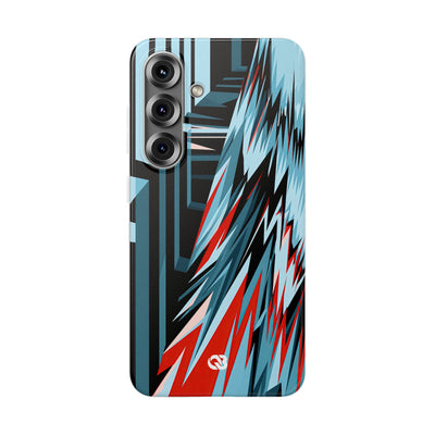 Blue Lite Phone Case for Samsung - Glitch Peak Cyan