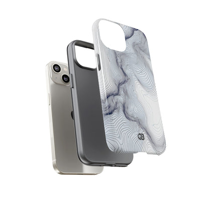 White Tough Phone Case for iPhone - Nordic Ridge Topo
