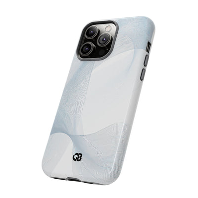 White Tough Phone Case for iPhone - Arctic Line Current