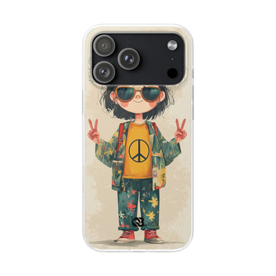 Retro Peace Girl · Soft Phone Case for iPhone