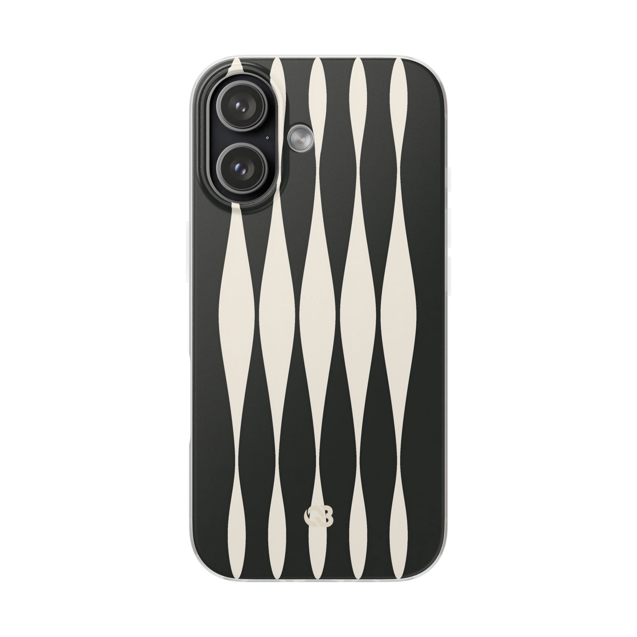Black Lite Phone Case for iPhone - Ivory Spindle Grid