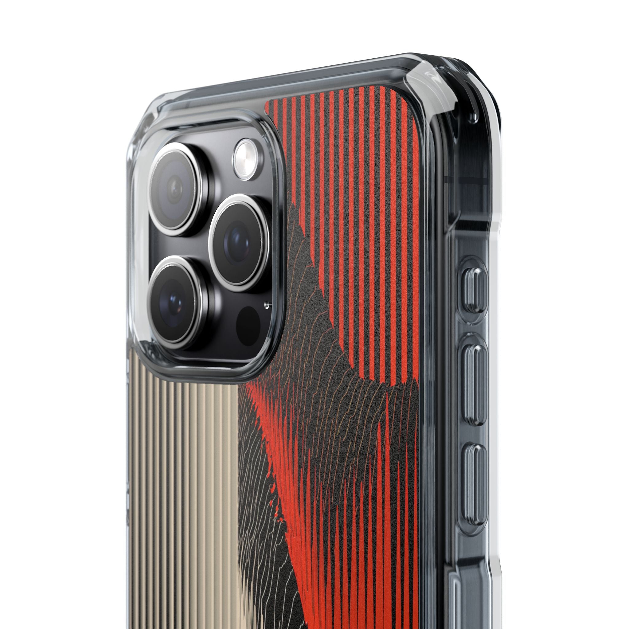 Red Impact MagSafe Phone Case for iPhone - Crimson Pulse Topo