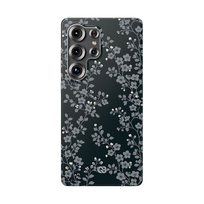 Black Lite Phone Case for Samsung - Midnight Slate Blossom