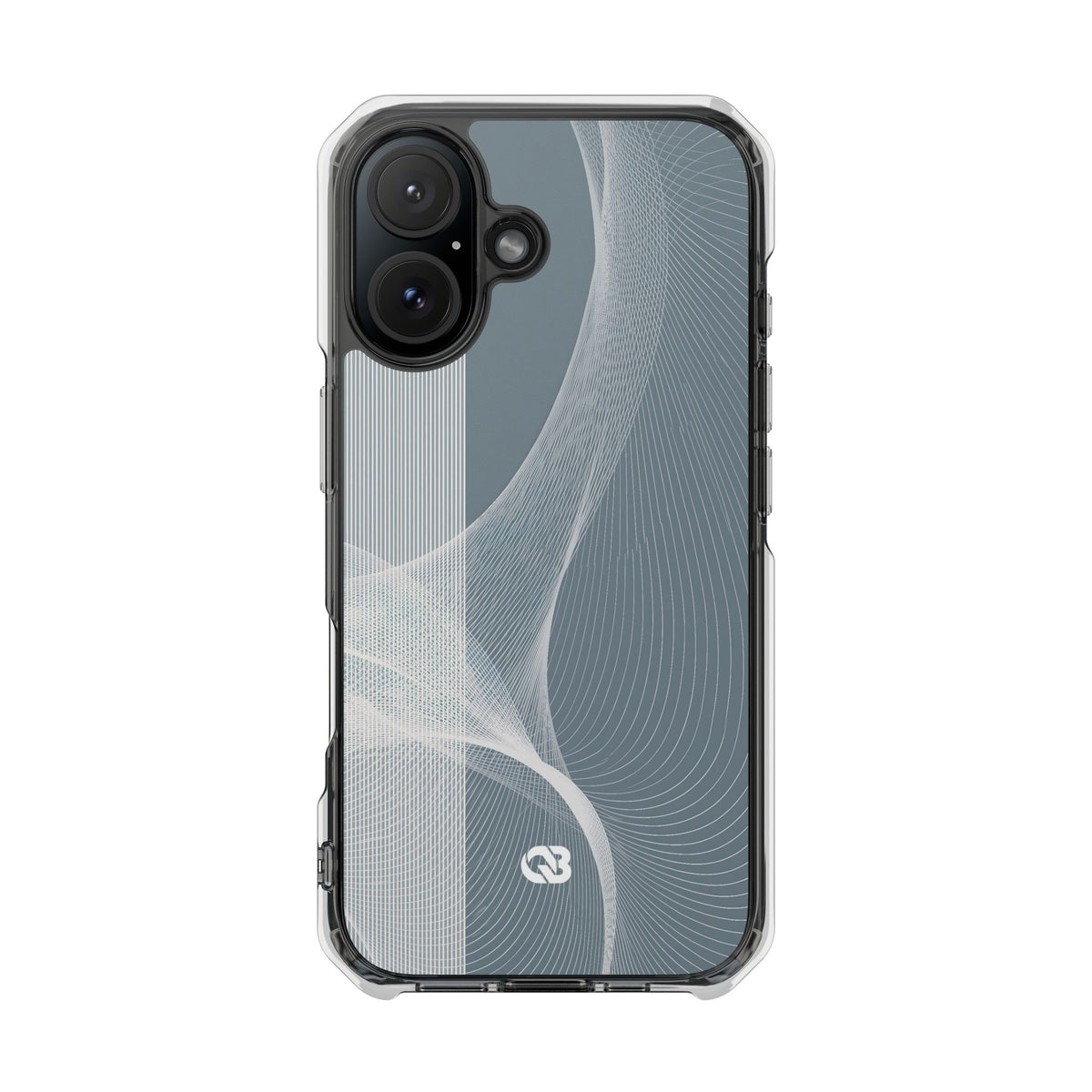 Kinetic Horizon · Clear Impact Magnetic Phone Case for iPhone ·  Grey