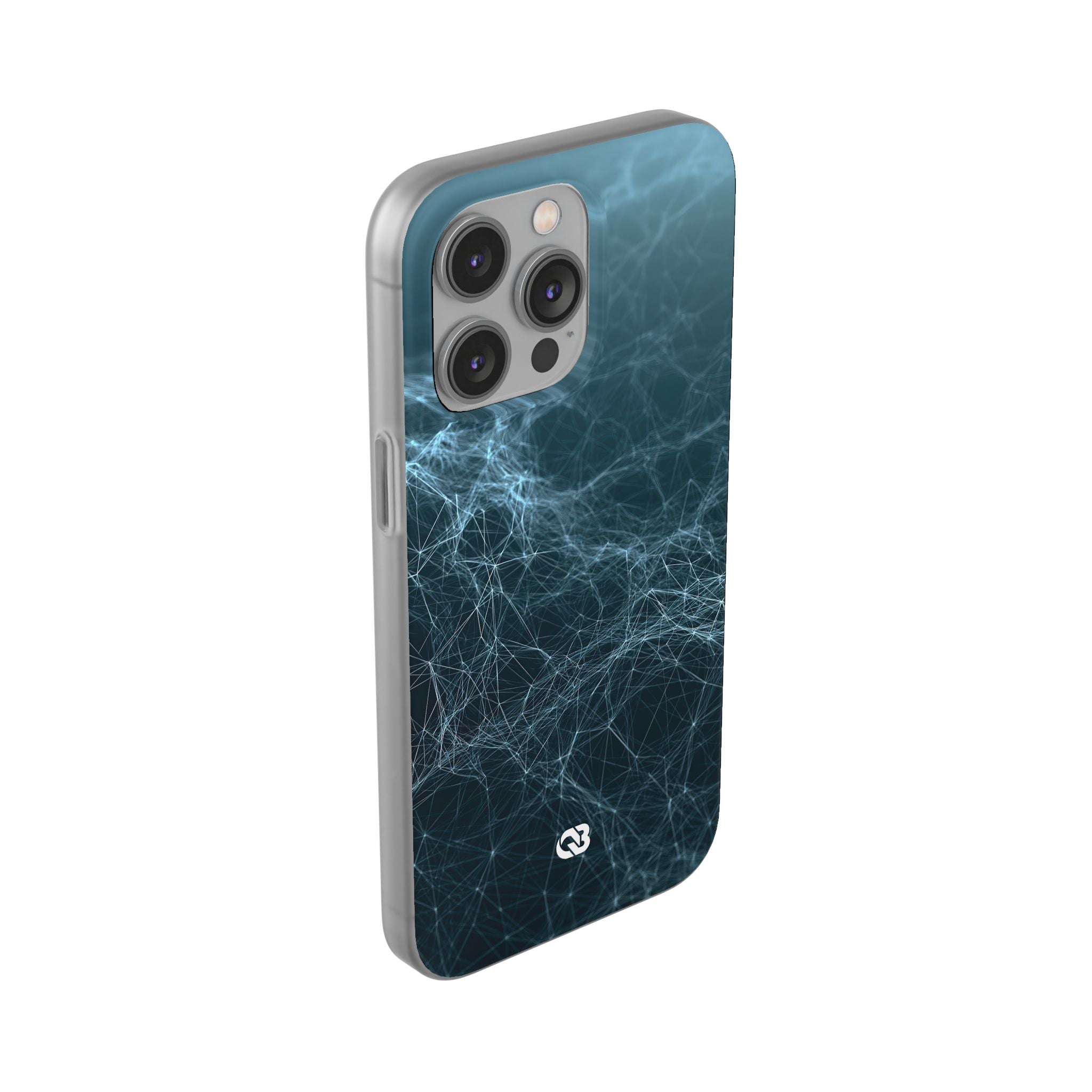 Teal Lite Phone Case for iPhone - Arctic Neural Mesh