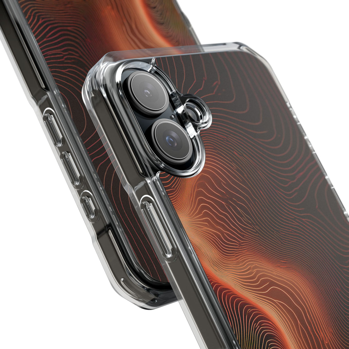 Caldera Ridge · Clear Impact Magnetic Phone Case for iPhone · Orange