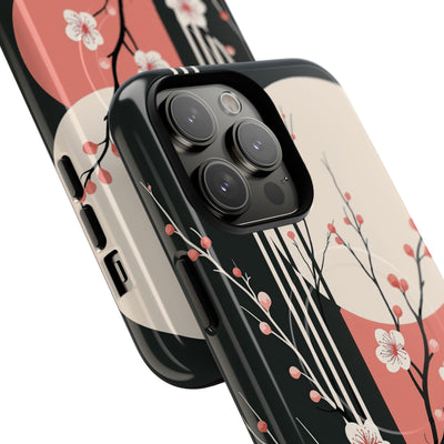 Black Tough 2.0 Magsafe Phone Case for iPhone - Kyoto Midnight Blossom