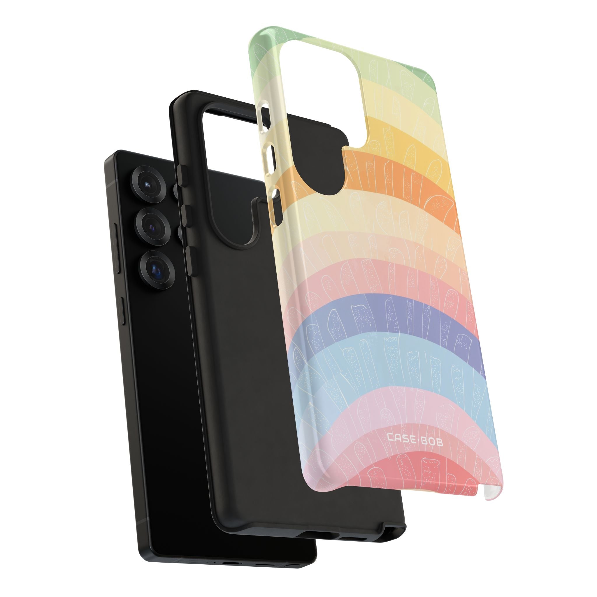 Pastell Regenbogen Bänder Samsung S25 Ultra Case - Tough