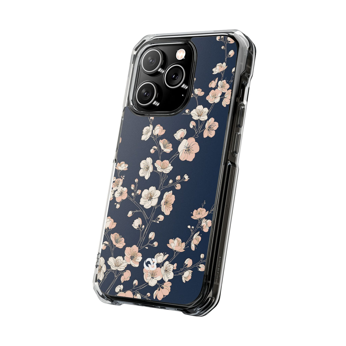 Midnight Plum Blossom · Clear Impact Magnetic Phone Case for iPhone ·  Blue