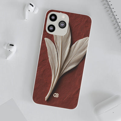 Carved Ivory Plume · Lite Phone Case for iPhone ·  Red