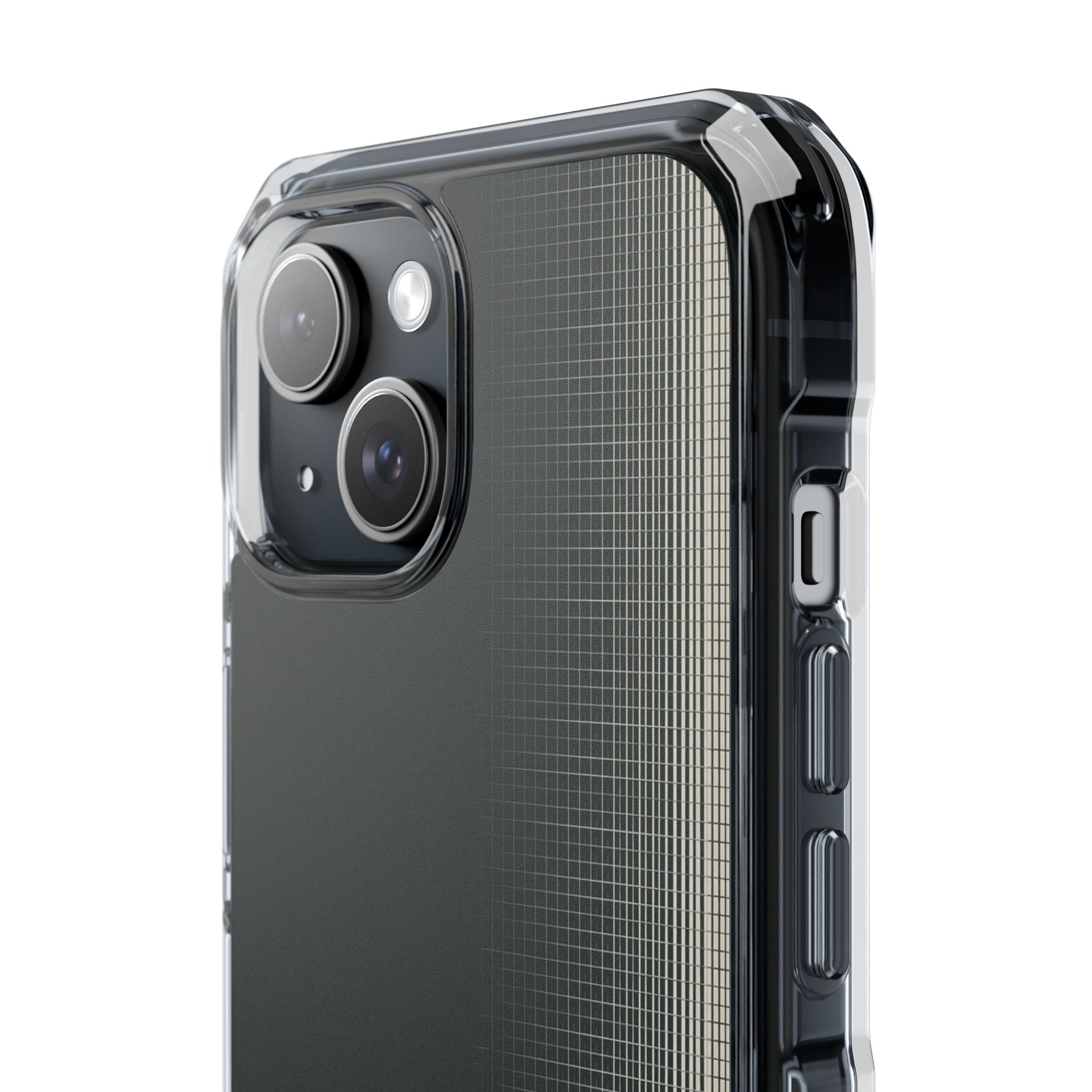 Grey Impact MagSafe Phone Case for iPhone - Charcoal Tech Grid