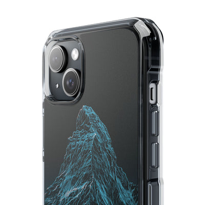 Glacial Alpine Peak · Clear Impact Magnetic Phone Case for iPhone · Blue