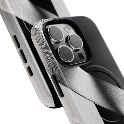 Grey Tough 2.0 Magsafe Phone Case for iPhone - Obsidian Moiré Wave