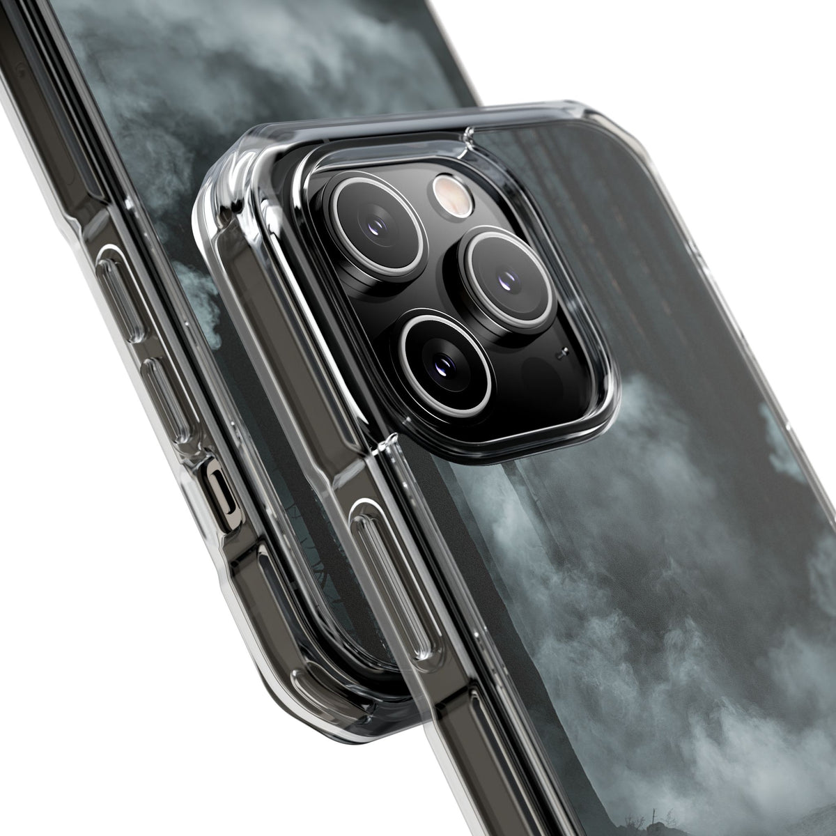 Shadowed Pine Mist · Clear Impact Magnetic Phone Case for iPhone ·  Black