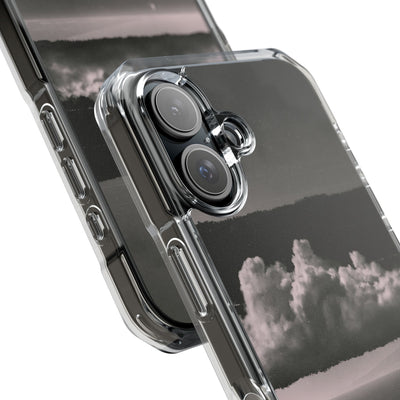 Crimson Horizon · Clear Impact Magnetic Phone Case for iPhone ·  Black