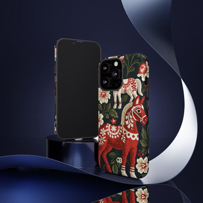 Nordic Dala Meadow · Tough Phone Case for iPhone · Red