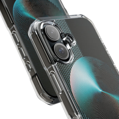 Blue Impact MagSafe Phone Case for iPhone - Cyan Vector Sphere