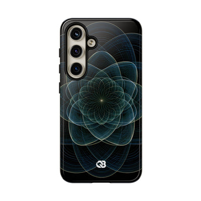 Blue Tough Phone Case for Samsung - Celestial Wireframe Bloom