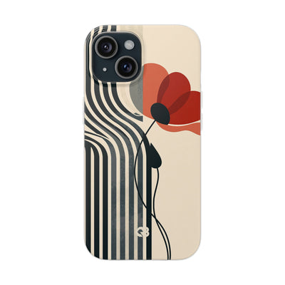 Beige Lite Phone Case for iPhone - Crimson Line Bloom